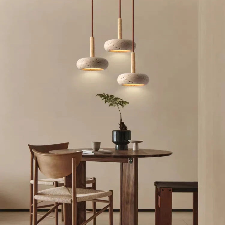 Hole Stone Wabi - Sabi Restaurant Chandelier - Illuminate Your Space With Nordic Log Elegance