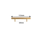 LUX Brass Hammered Hexagonal T-Bar Handles – Long Cabinet and Wardrobe Pulls (600mm/1000mm) 4.5 inches length Handles