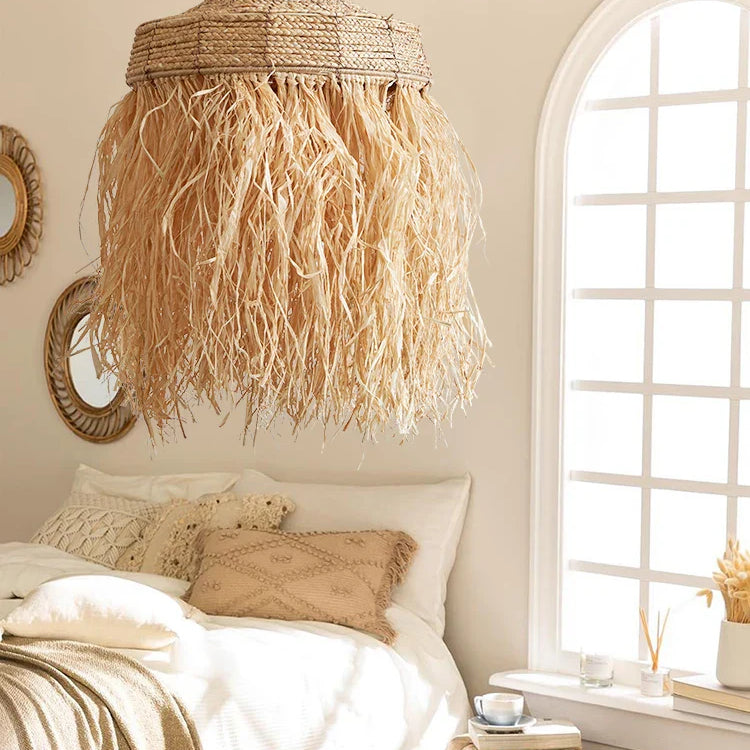 Wabi Sabi Rattan Grass Pendant Lamps - Handmade Japanese - Inspired Natural Lighting With Simple