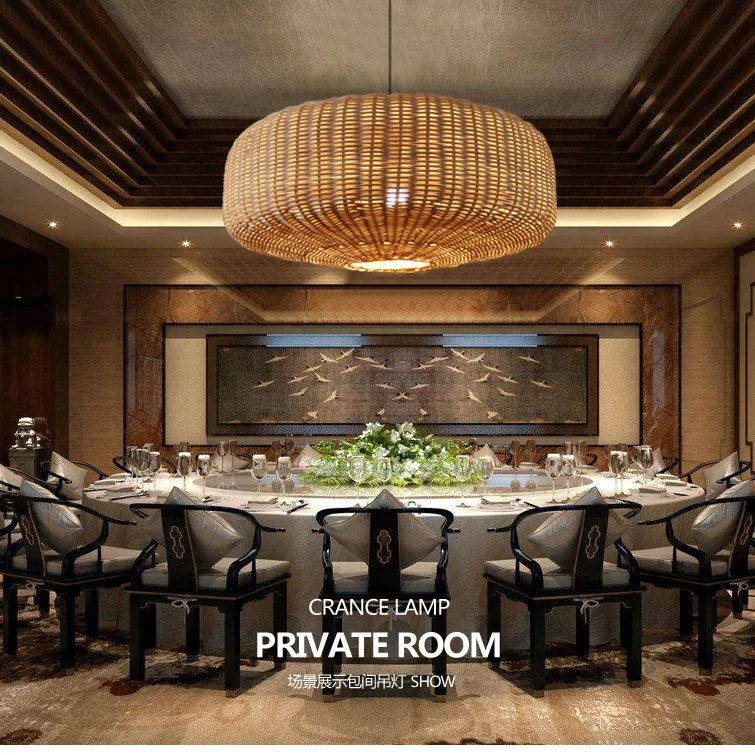 Retro Handmade Rattan Pendant Lights - Chinese - Inspired Vintage Lighting For Dining Rooms