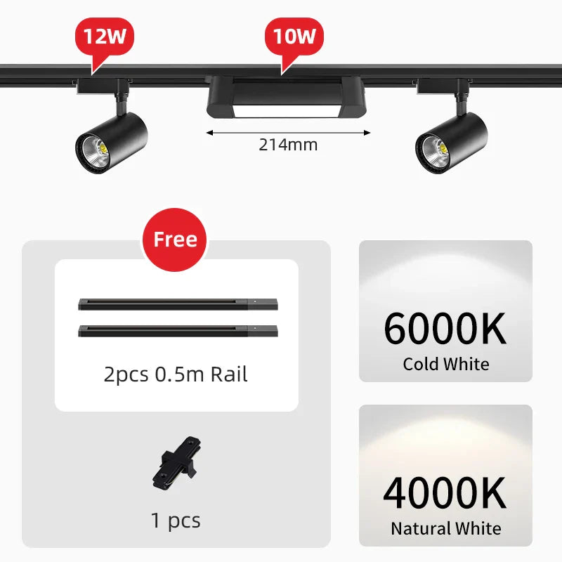 Rail Floodlight LED Clothing Store Track Light Kitchen Balcony Studio Whole Set Led Spot Lamp Home Modern Decoration