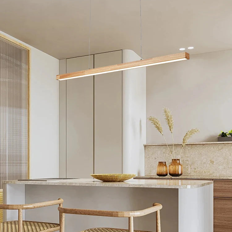 Contemporary Wooden Chandelier - Ideal For Dining Rooms Kitchens Shops And Long Tables With Led