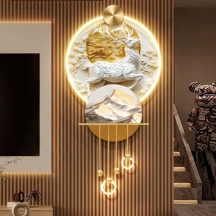 Dlight Decor Elk Mural LED Wall Light Pendant Wall Art