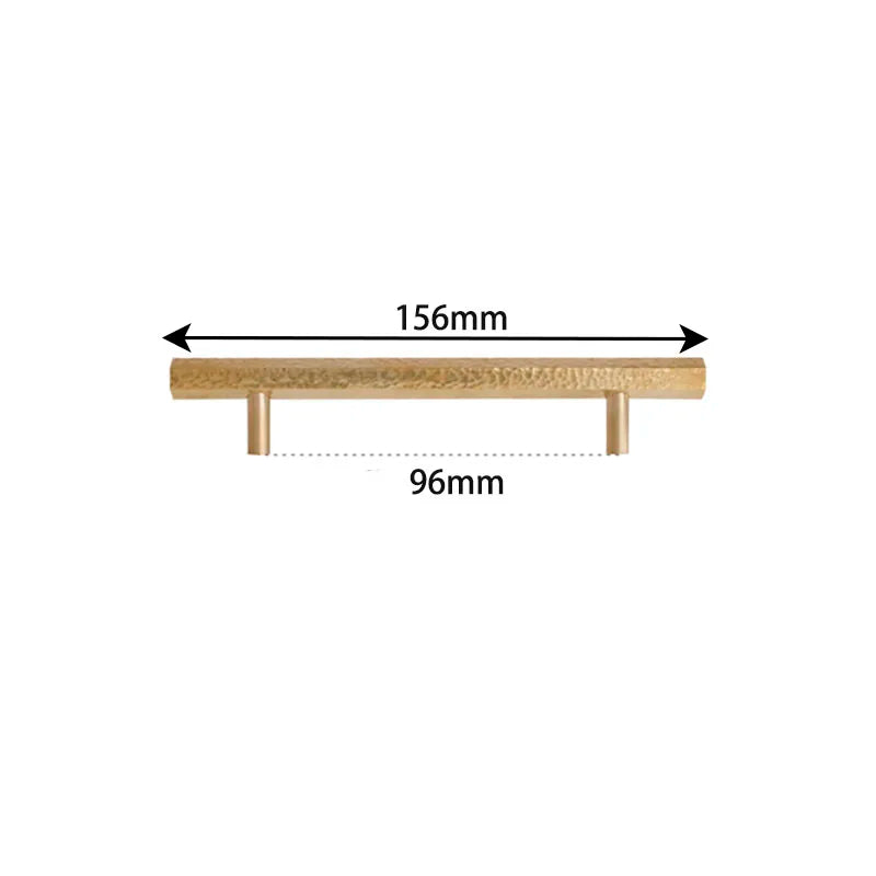 LUX Brass Hammered Hexagonal T-Bar Handles – Long Cabinet and Wardrobe Pulls (600mm/1000mm) 6.1 inches length Handles