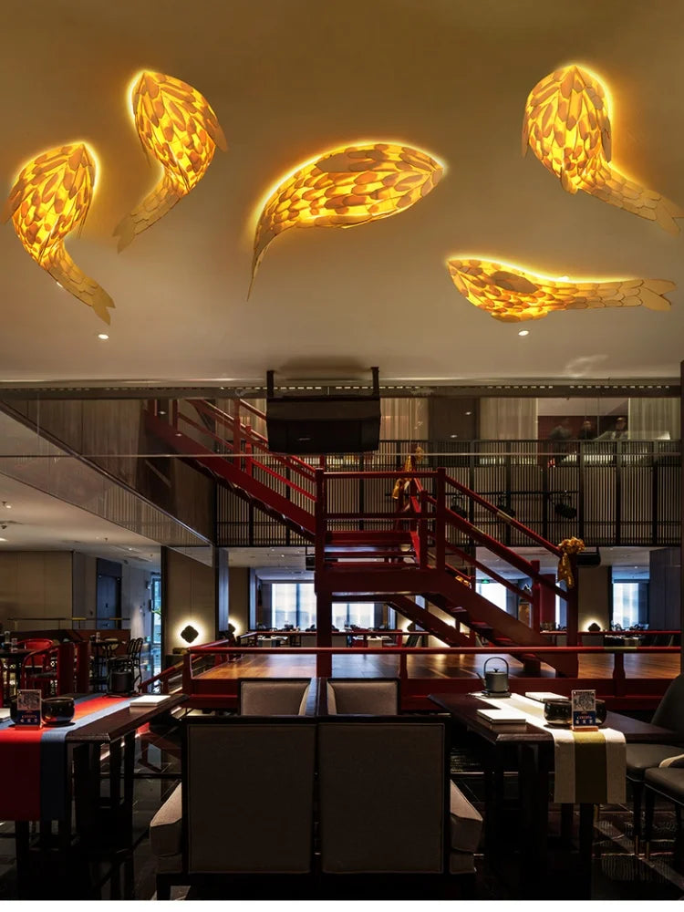 Dlight Decor Japanese Fish Wall Lamp Sculpture Wall Art