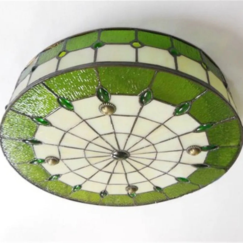 Vintage Mediterranean Tiffany Stained Glass Ceiling Lights - Elegance For Living Dining And