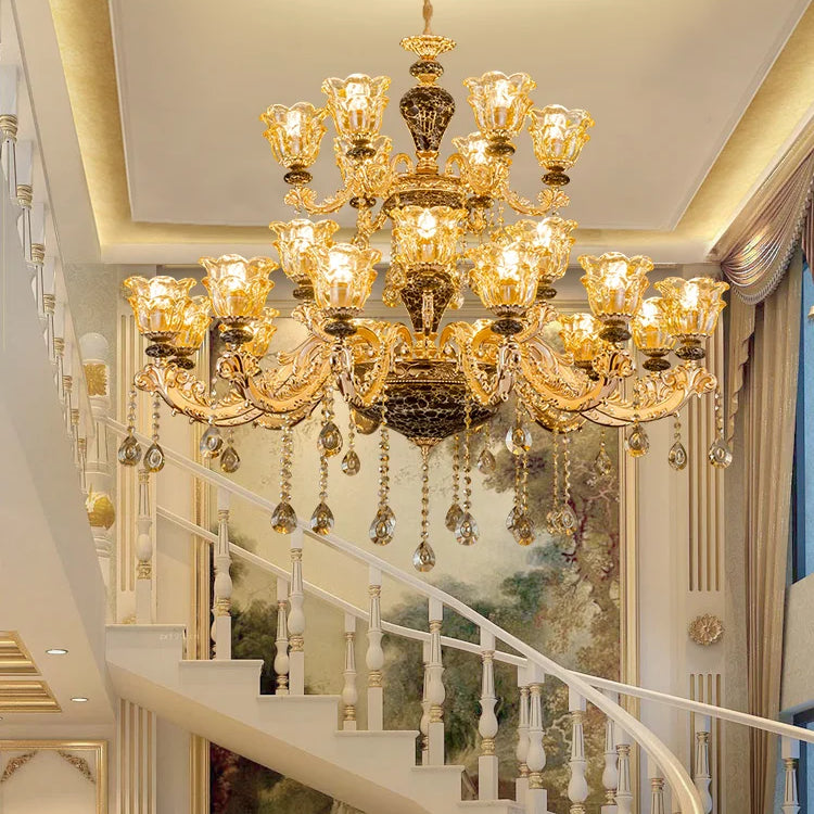 European Style Golden Chandelier - Elegance For Living Rooms Hotels Staircases Villas With Multi -