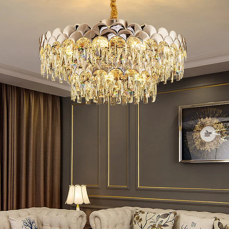 New Design Modern Luxury Golden Chandelier - Opulent Illumination For Bedrooms Halls And Dining