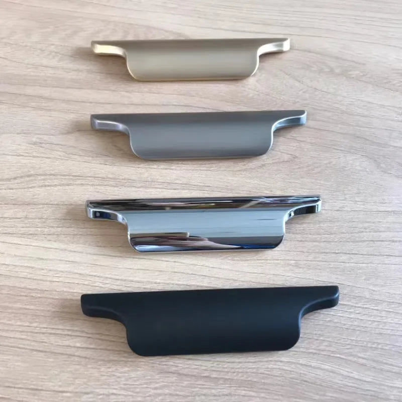 Luxury Zinc Alloy Curved Cabinet Handles - Modern Drawer Pulls for Wardrobes and Shoe Cabinets Handles