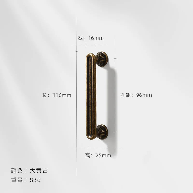 Antique Wardrobe Cabinet Handles - Retro Zinc Alloy Drawer Pulls and Knobs for Kitchen and Furniture 7056 96mm Handles
