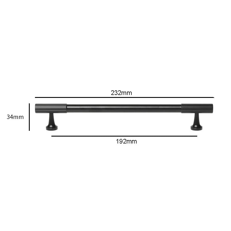 Black Vertical Line Brass Furniture Handles – Cabinet Drawer Knobs and Wardrobe Pulls 232mm Handles