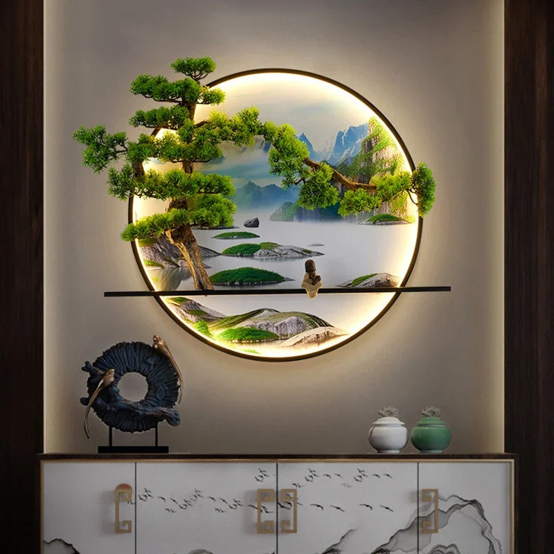 Dlight Decor Chinese Landscape LED Wall Glow Wall Art