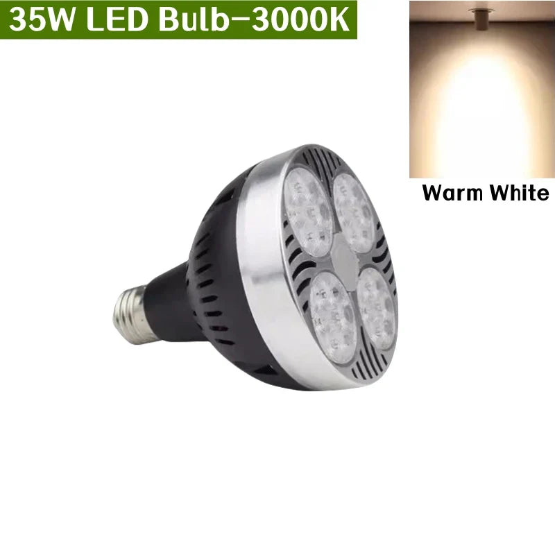 E27 LED Track Light Holder Base - 2-Wire Rotatable Ceiling Rail Lamp Fittings 35W Bulb 3000K ceiling light