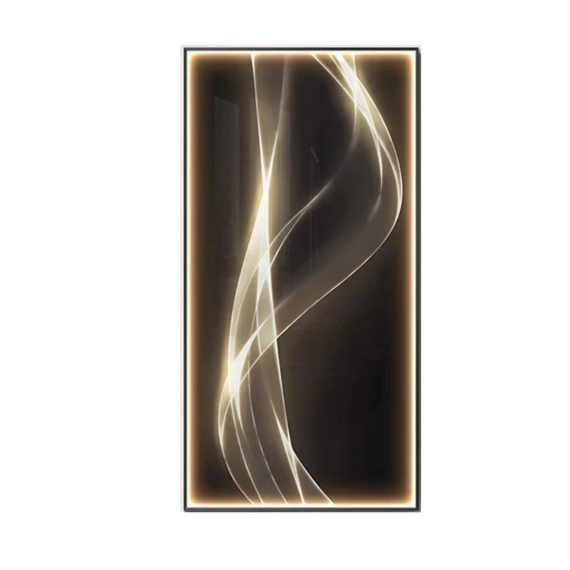 Dlight Decor Linear Wall Lamp for Modern Interiors C / 140X40CM / Dimmable warm light|Gold border Wall Art