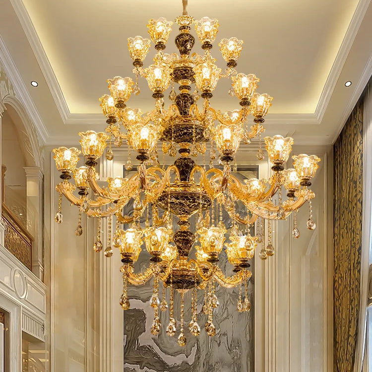 European Style Golden Chandelier - Elegance For Living Rooms Hotels Staircases Villas With Multi -