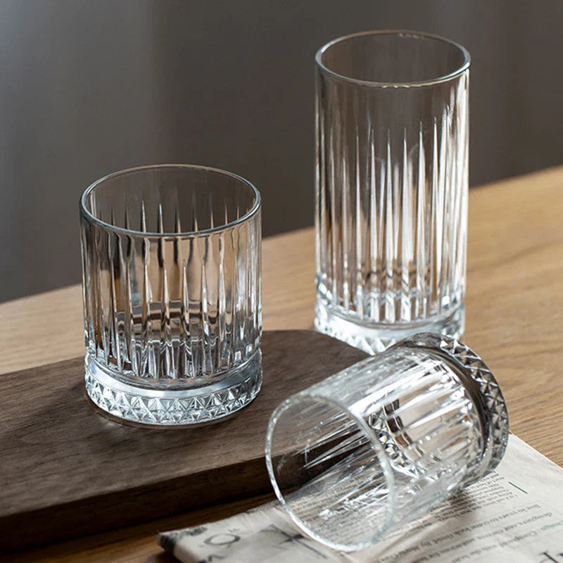 Dlight Decor Diamond Stripe Glass Coffee Cups (100–450ml) Cocktail Glasses
