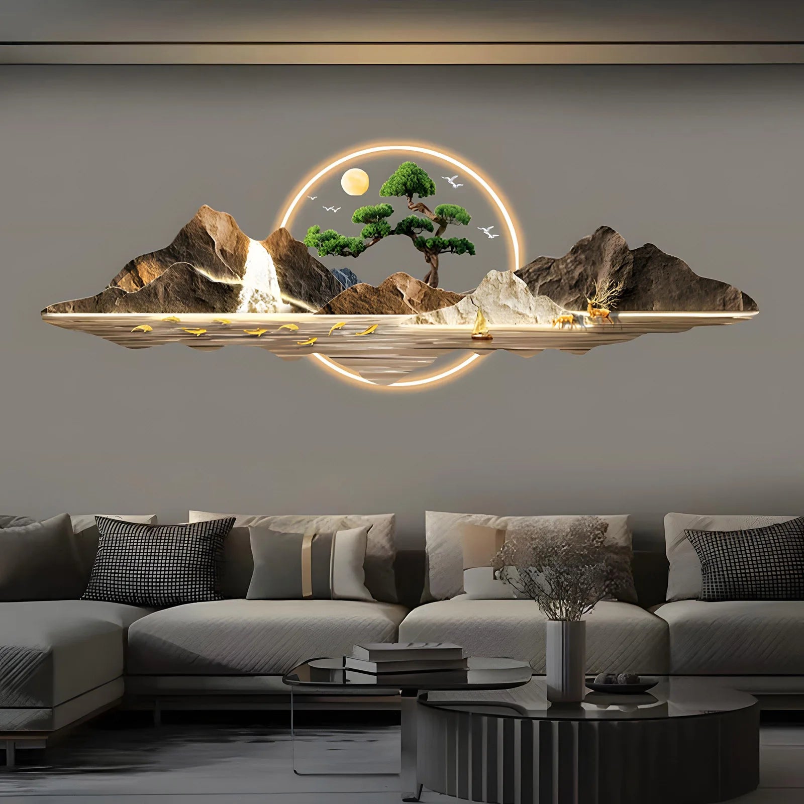 Dlight Decor Acrylic Carved LED Wall Art Light Wall Art