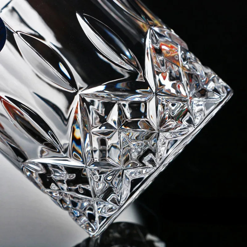 Dlight Decor 2pc 230ml Crystal Embossed Glass Cup Set – Whiskey Wine & Water 230ml / 2pcs