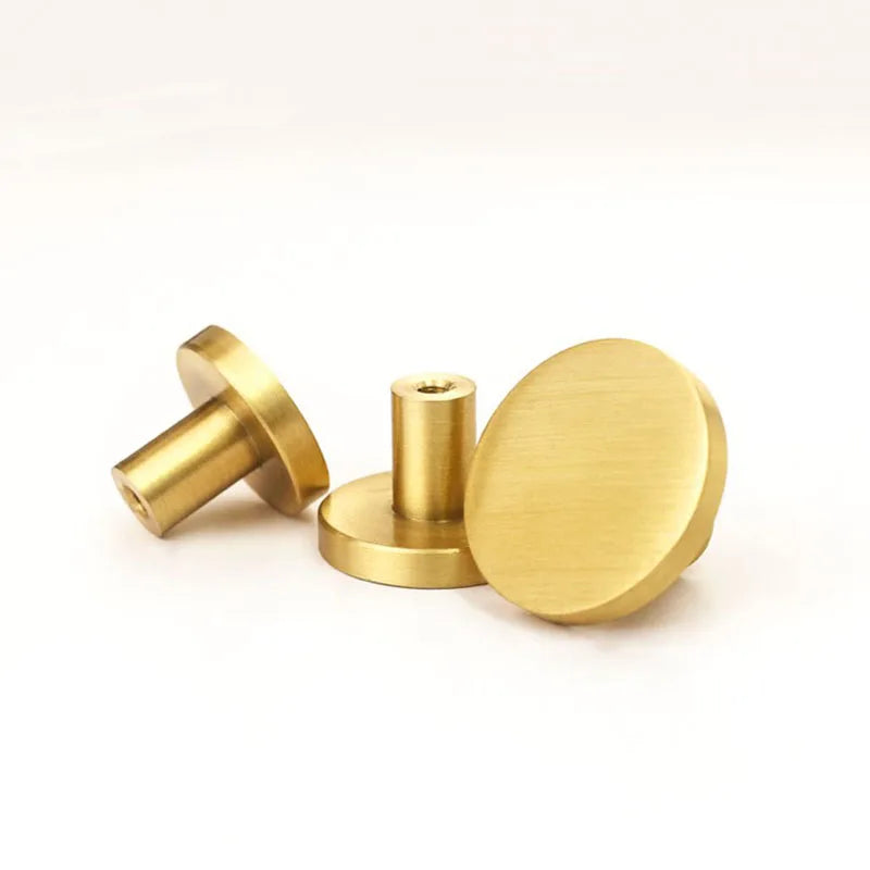 6pcs Solid Brass Cabinet Knobs – European Round Handles for Drawers Cupboards and Wardrobes knob