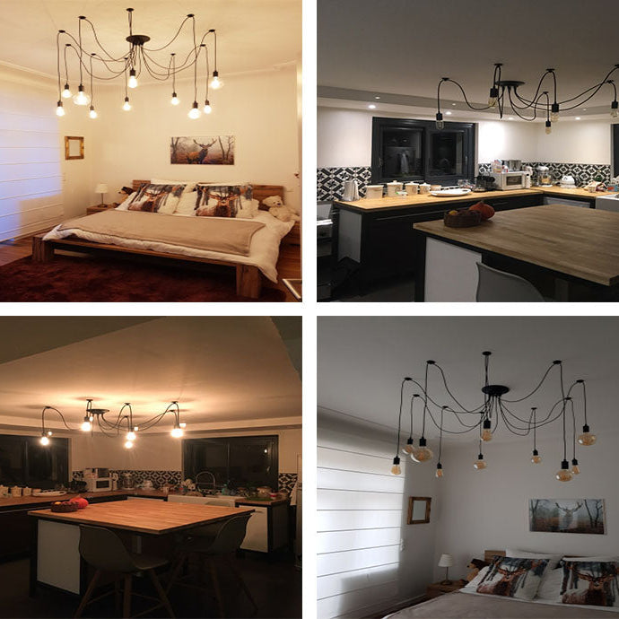 Emma’s Led Spider Chandelier - Diy Art Ceiling Lamp With Adjustable Wires Ceiling Light