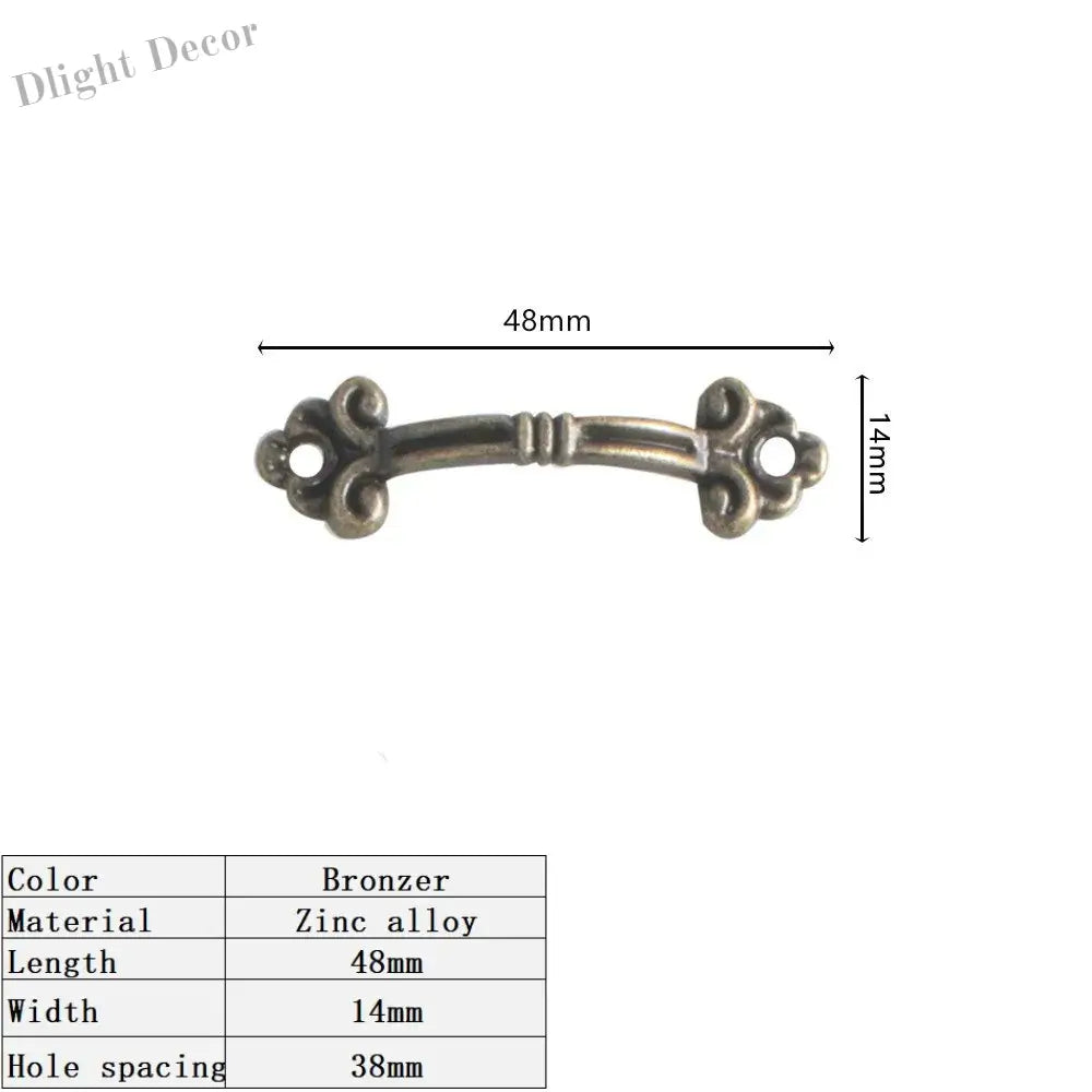 10pcs Antique Zinc Alloy Drawer Handles – Vintage Chinese Style 10pcs bronzer Handles
