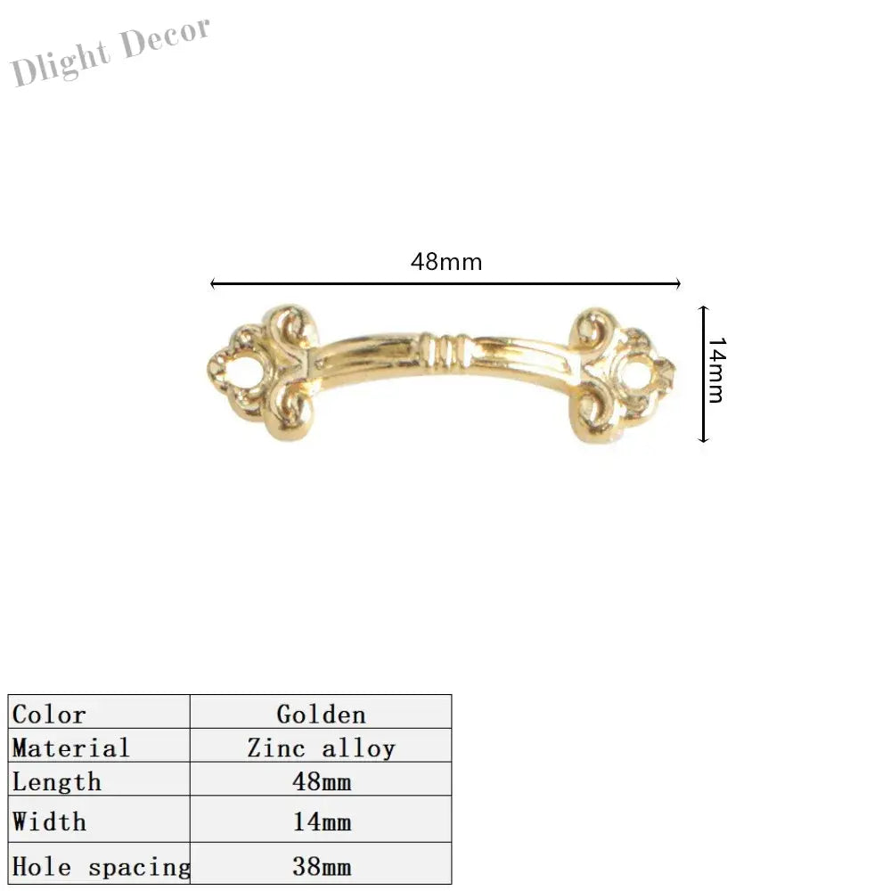 10pcs Antique Zinc Alloy Drawer Handles – Vintage Chinese Style 10pcs golde Handles