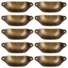 10Pcs Retro Antique Brass Shell Pull Handles – Vintage Kitchen Drawer and Cabinet Knobs 10pcs Door Pull