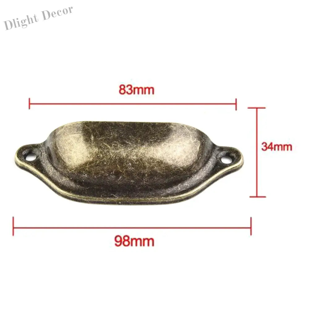 10Pcs Retro Antique Brass Shell Pull Handles – Vintage Kitchen Drawer and Cabinet Knobs 10pcs Door Pull