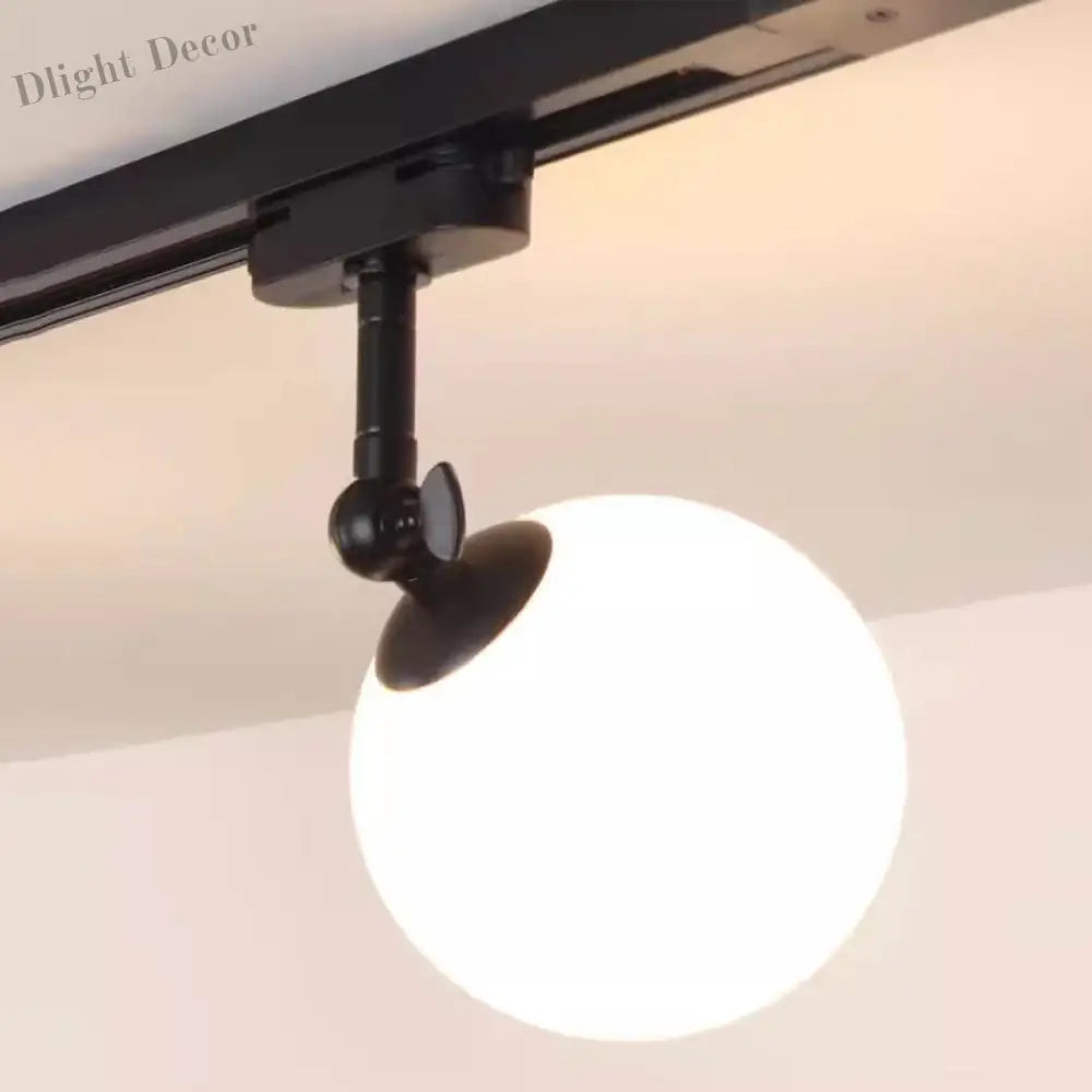 10W Nordic LED Track Light with G9 Glass Globe for Ceiling Spotlights 1 Piece Black Body / White 6000K / Rail Not