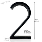 125mm 3D Black Zinc House Numbers – Arabic Numerals with Floating Doorplate Holder 2 / 125MM Brass Letters