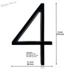 125mm 3D Black Zinc House Numbers – Arabic Numerals with Floating Doorplate Holder 4 / 125MM Brass Letters