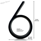 125mm 3D Black Zinc House Numbers – Arabic Numerals with Floating Doorplate Holder 6 / 125MM Brass Letters