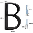 125mm 3D Black Zinc House Numbers – Arabic Numerals with Floating Doorplate Holder B / 125MM Brass Letters