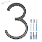 125mm 3D Black Zinc House Numbers – Arabic Numerals with Floating Doorplate Holder Brass Letters