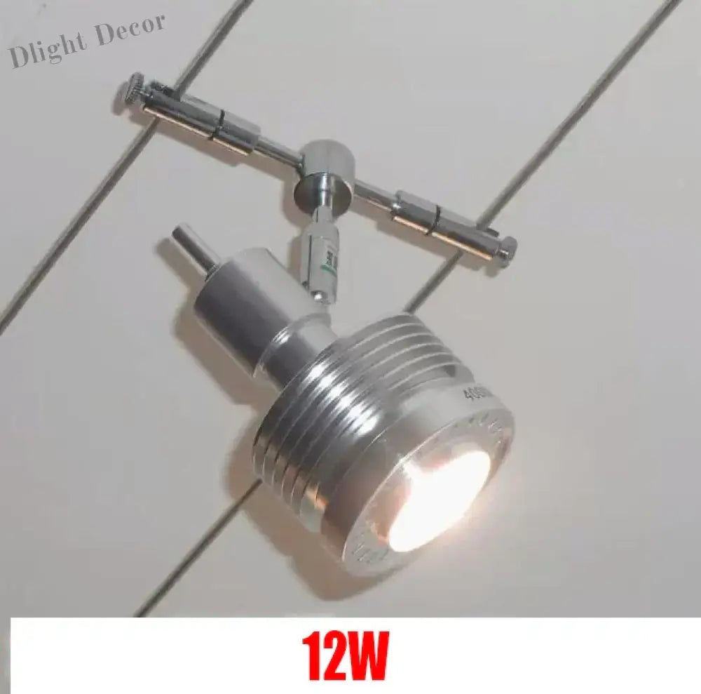 12V Steel Wire Track Spotlights for Commercial and Decorative Lighting 12W / 3000K / 12V ceiling light
