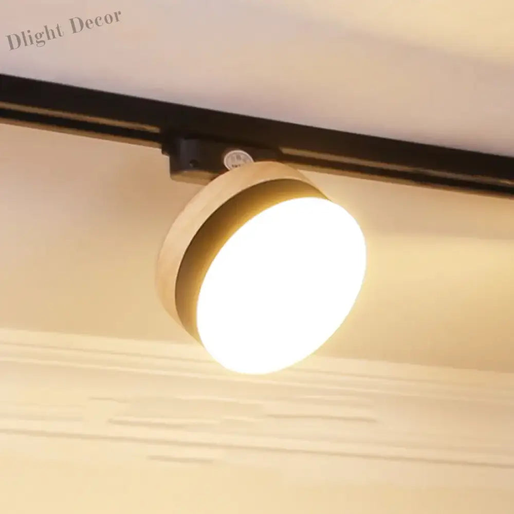 12W Nordic Wooden LED Track Light - COB Ceiling Spotlight for Home and Store Decor 1 Piece Black Body / 3 Color ceiling