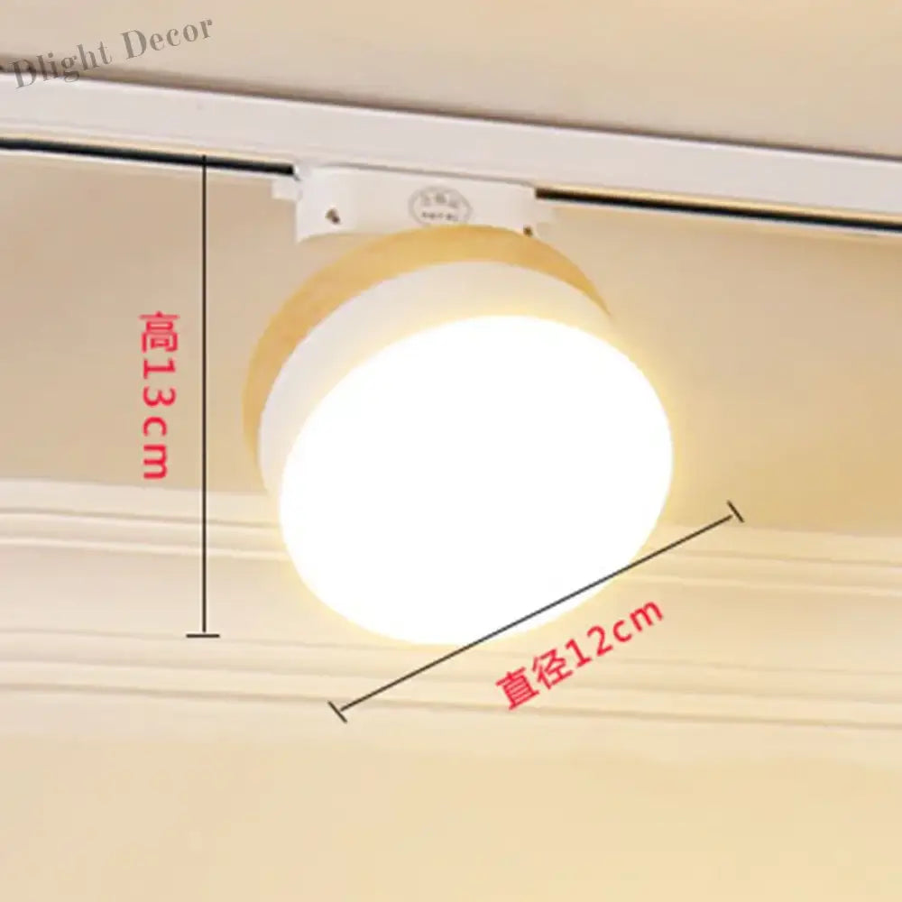 12W Nordic Wooden LED Track Light - COB Ceiling Spotlight for Home and Store Decor ceiling light