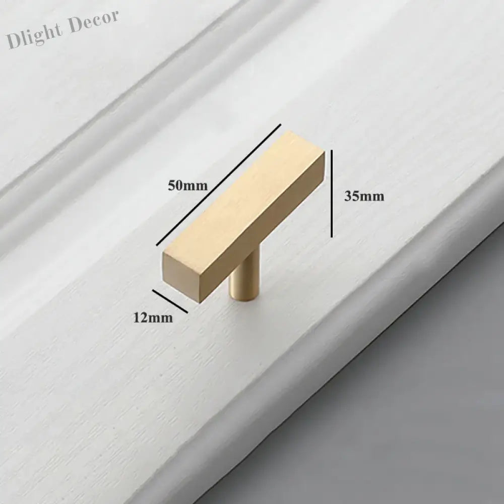 12x12mm Brass Wardrobe Handles – Modern Square Cabinet Pulls for Drawers and Dressers (50mm-380mm) 2 inch Handles