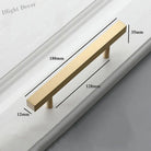 12x12mm Brass Wardrobe Handles – Modern Square Cabinet Pulls for Drawers and Dressers (50mm-380mm) 7 inch Handles