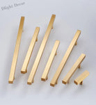 12x12mm Brass Wardrobe Handles – Modern Square Cabinet Pulls for Drawers and Dressers (50mm-380mm) Handles