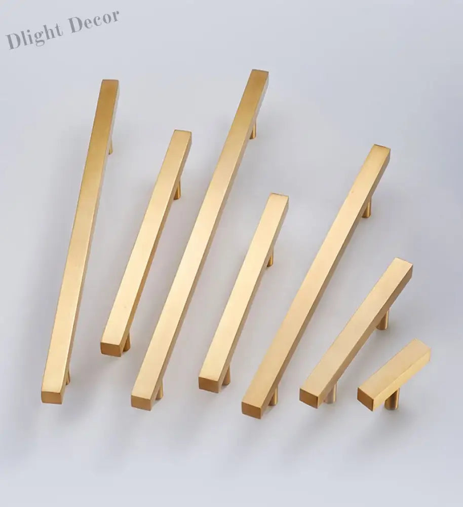 12x12mm Brass Wardrobe Handles – Modern Square Cabinet Pulls for Drawers and Dressers (50mm-380mm) Handles