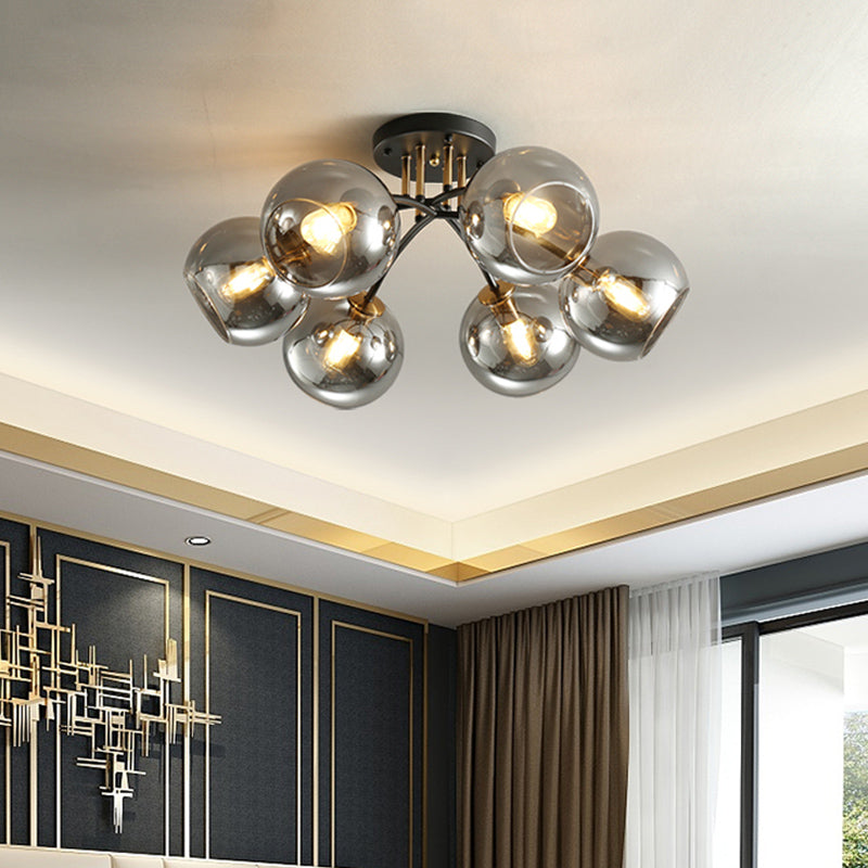 Kate Opulent Glow - 6 - Light Semi - Flush Mount Ceiling Light