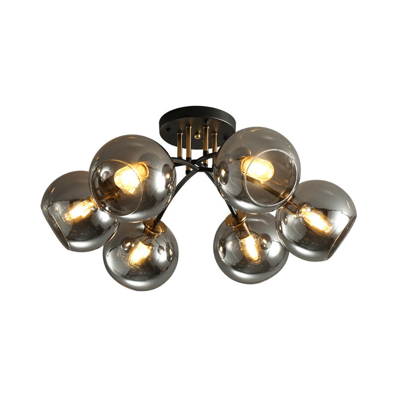 Kate Opulent Glow - 6 - Light Semi - Flush Mount Ceiling Light