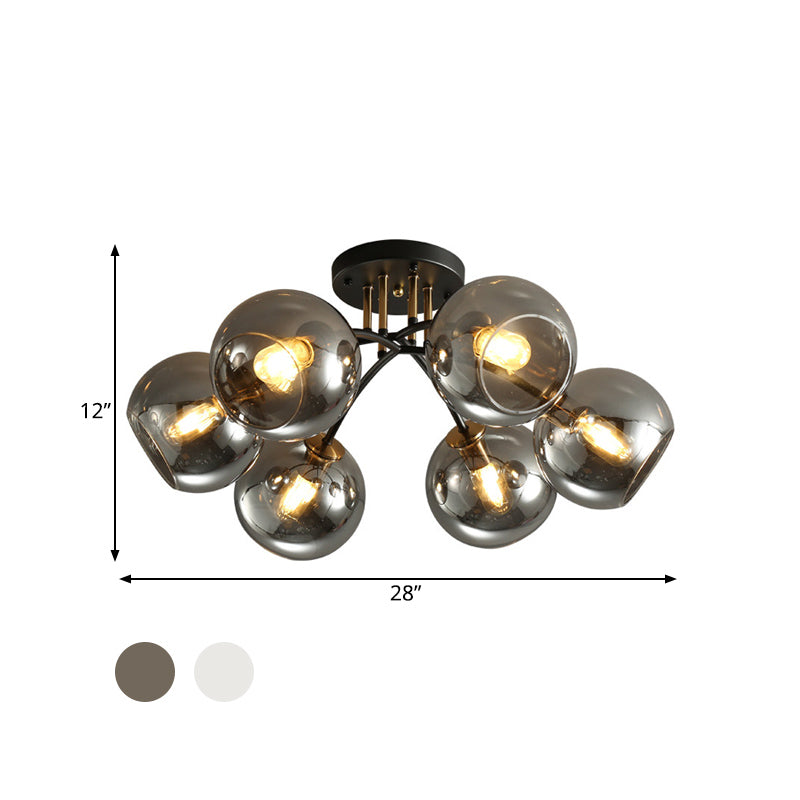 Kate Opulent Glow - 6 - Light Semi - Flush Mount Ceiling Light