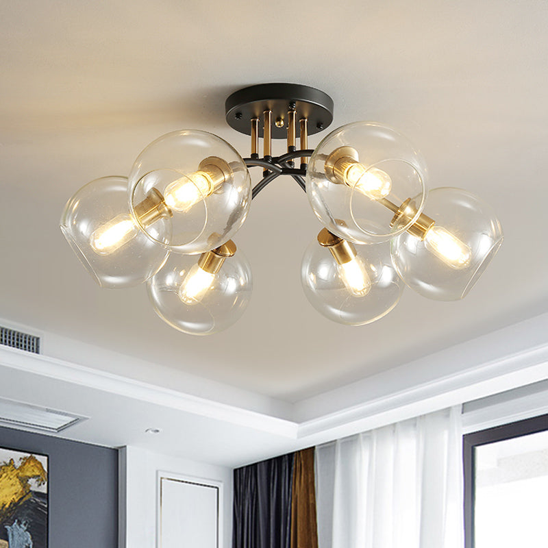 Kate Opulent Glow - 6 - Light Semi - Flush Mount Ceiling Light Clear