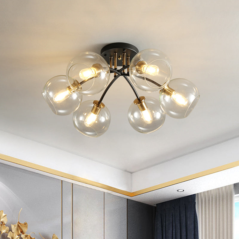 Kate Opulent Glow - 6 - Light Semi - Flush Mount Ceiling Light