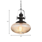 Evelyn’s Enchanting Embrace - Ribbed Glass Pendant Lamp