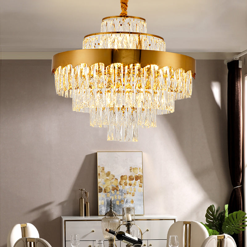 Alessandra Gold Cascade: Crystal Elegance For Your Dining Room / 23’ Chandelier