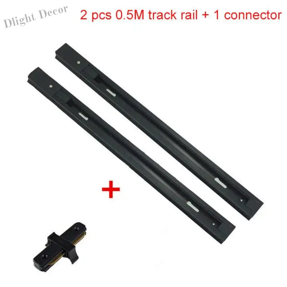 15W Modern Nordic Wooden LED Track Light - Ceiling Spotlight Black Rail / Cold White 6000K ceiling light