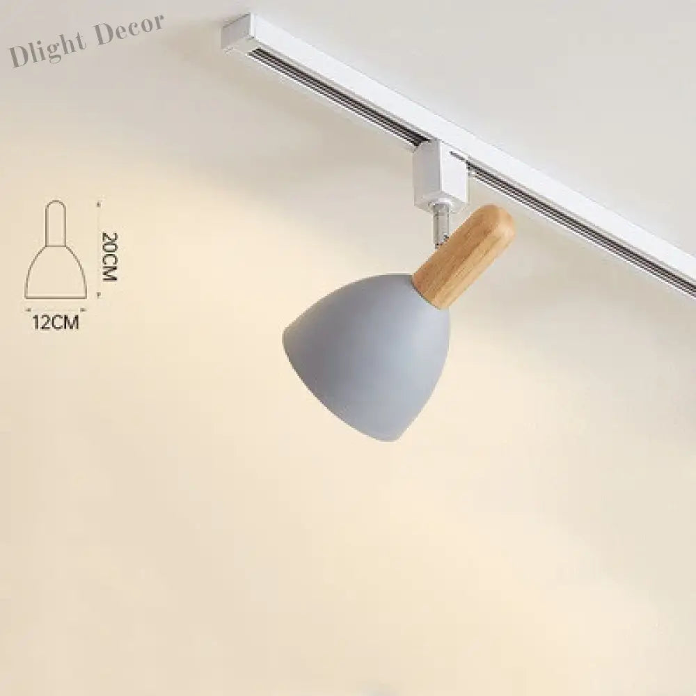15W Modern Nordic Wooden LED Track Light - Ceiling Spotlight Gray / Cold White 6000K ceiling light